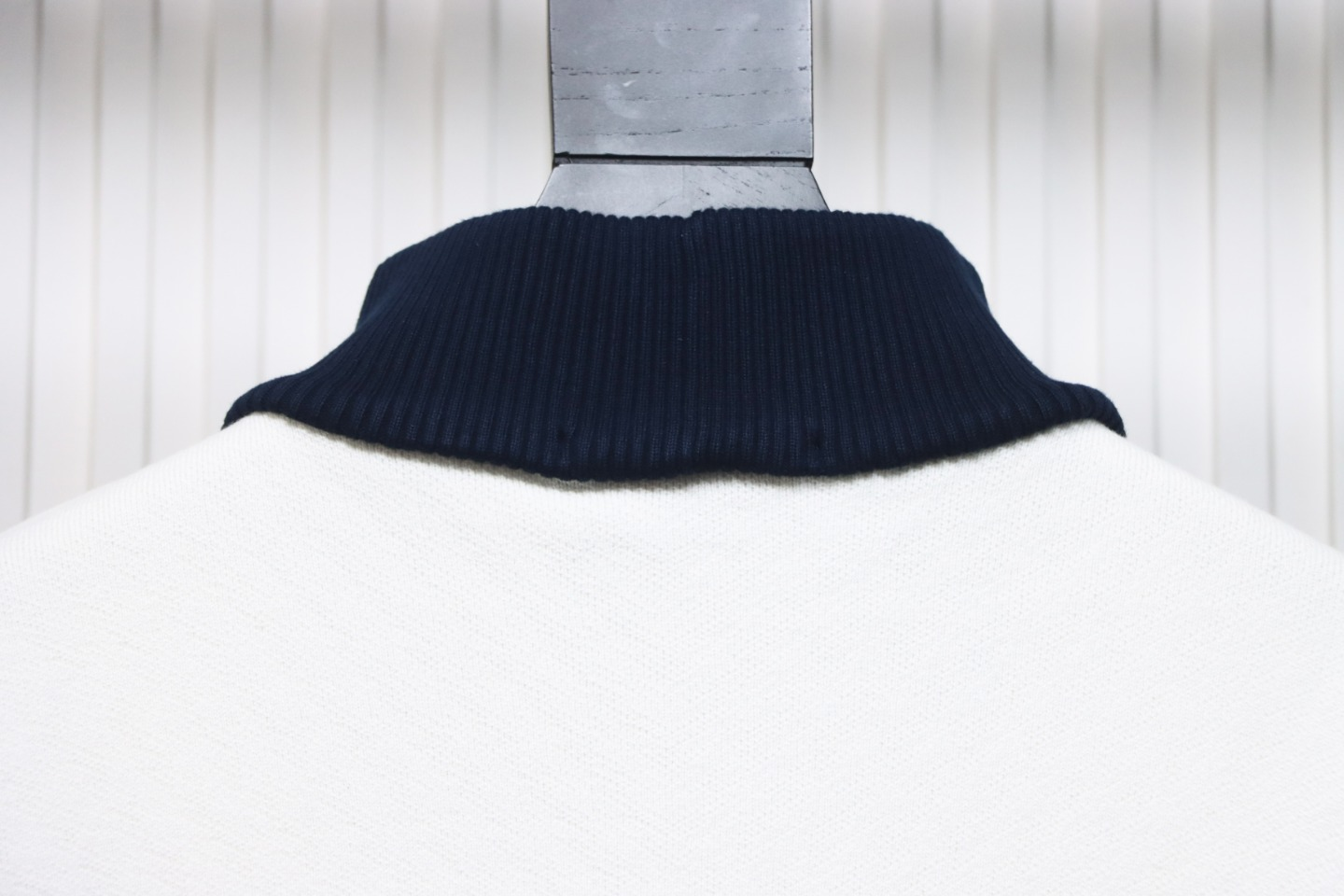 Louis Vuitton Striped Stand Collar Zip-Up Wool Jacket