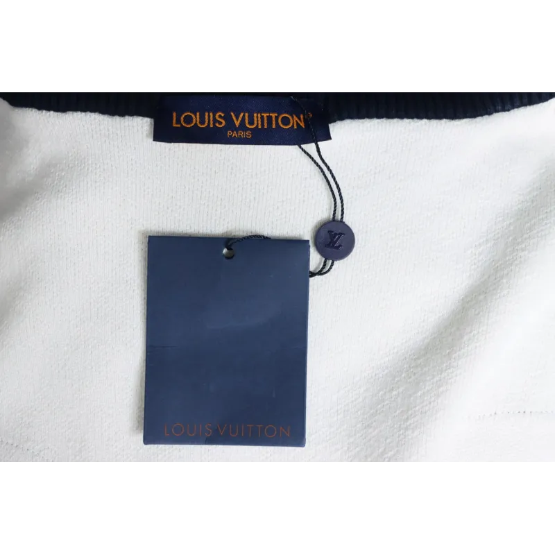 Louis Vuitton Striped Stand Collar Zip-Up Wool Jacket