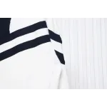 Louis Vuitton Striped Stand Collar Zip-Up Wool Jacket