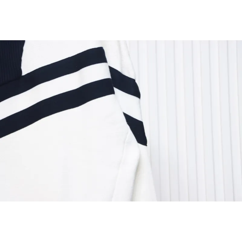 Louis Vuitton Striped Stand Collar Zip-Up Wool Jacket