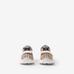 Burberry House Check Pattern Canvas Sneakers Beige/White