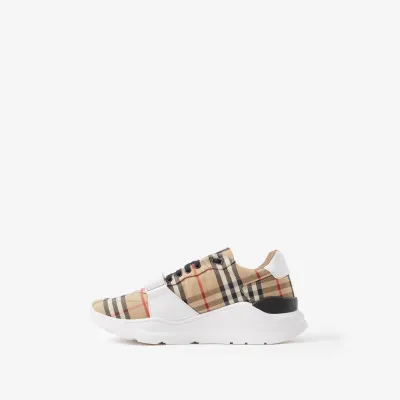 Burberry House Check Pattern Canvas Sneakers 01