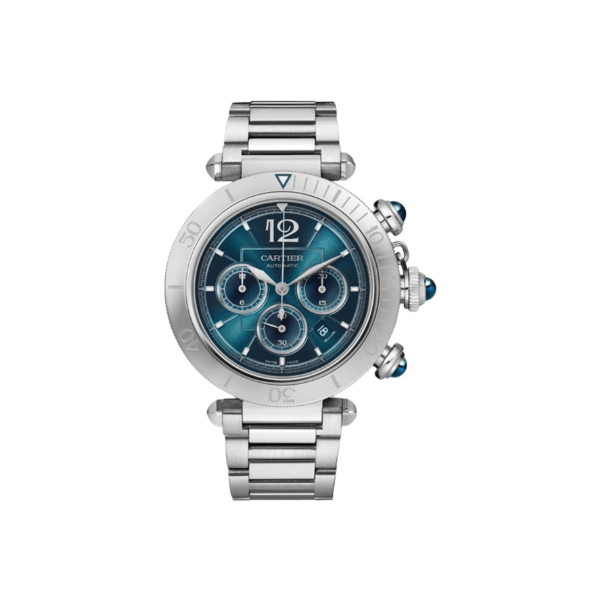 Pkstockx Cartier Pasha De Cartier Chronograph Blue Dial Steel Men's Watch WSPA0039