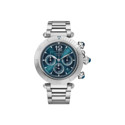 Pkstockx Cartier Pasha De Cartier Chronograph Blue Dial Steel Men's Watch WSPA0039 01