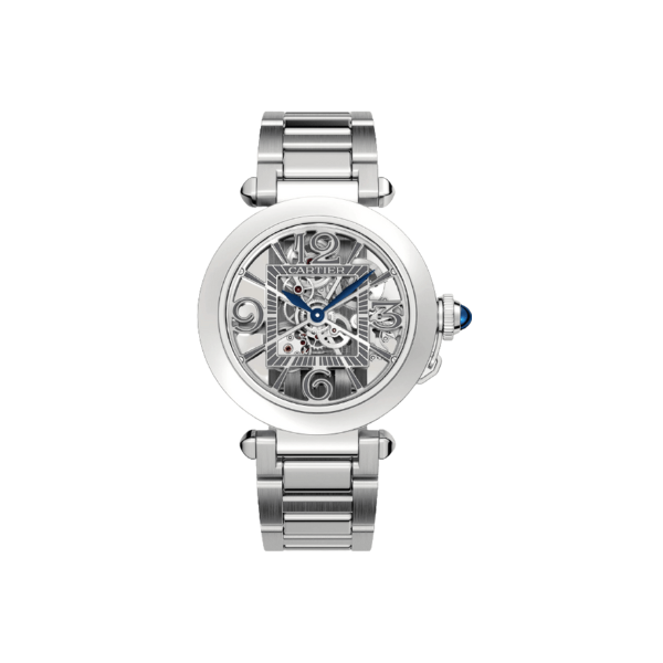 Pkstockx Cartier Pasha De Cartier Skeleton Dial Steel Men's Watch WHPA0007