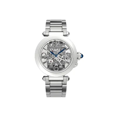 Pkstockx Cartier Pasha De Cartier Skeleton Dial Steel Men's Watch WHPA0007 01