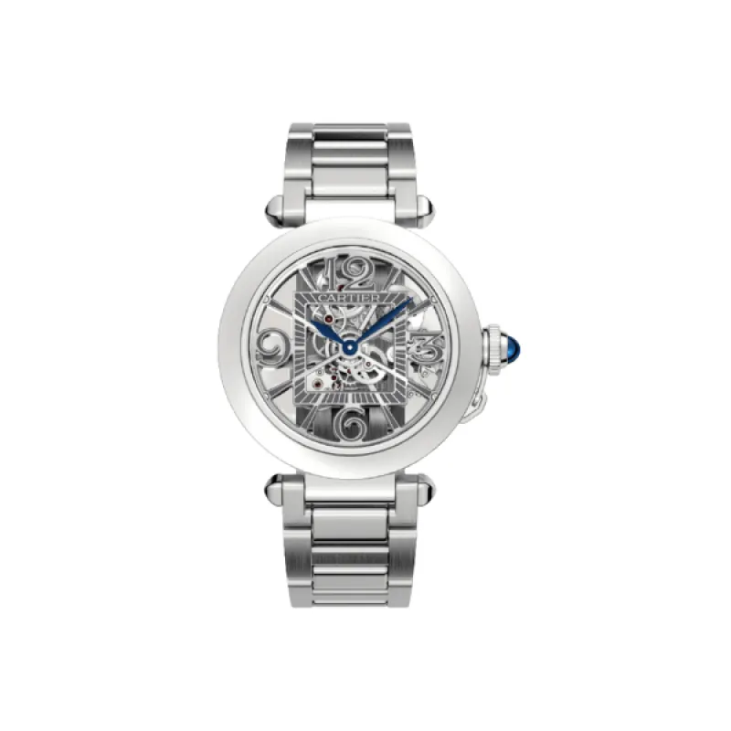 Pkstockx Cartier Pasha De Cartier Skeleton Dial Steel Men's Watch WHPA0007
