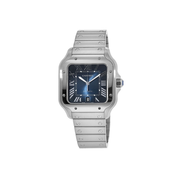 Pkstockx Cartier Santos De Cartier Large Blue Dial Stainless Steel Men's Watch WSSA0030