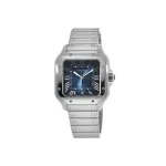 Pkstockx Cartier Santos De Cartier Large Blue Dial Stainless Steel Men's Watch WSSA0030