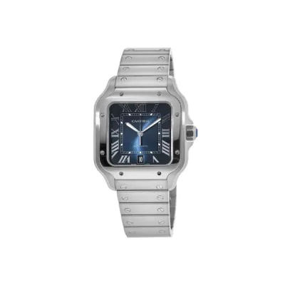 Pkstockx Cartier Santos De Cartier Large Blue Dial Stainless Steel Men's Watch WSSA0030 01