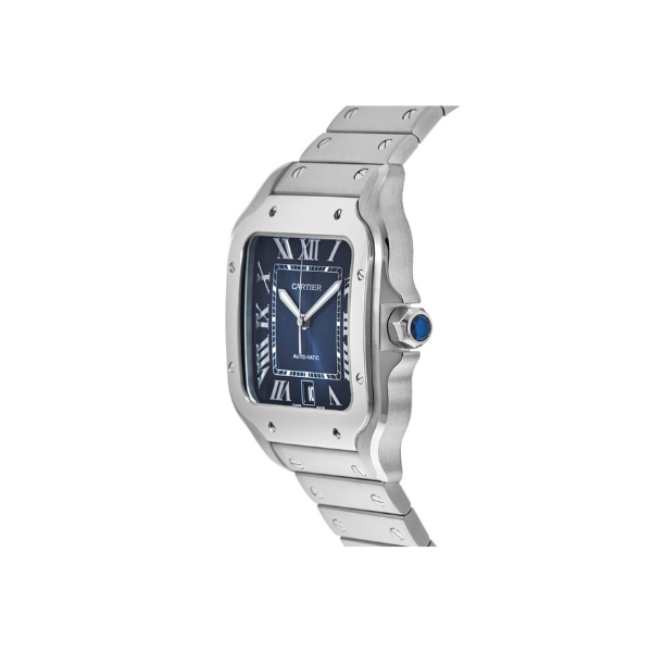 Pkstockx Cartier Santos De Cartier Large Blue Dial Stainless Steel Men's Watch WSSA0030