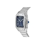 Pkstockx Cartier Santos De Cartier Large Blue Dial Stainless Steel Men's Watch WSSA0030