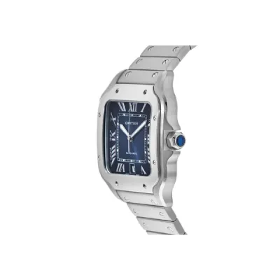 Pkstockx Cartier Santos De Cartier Large Blue Dial Stainless Steel Men's Watch WSSA0030 02