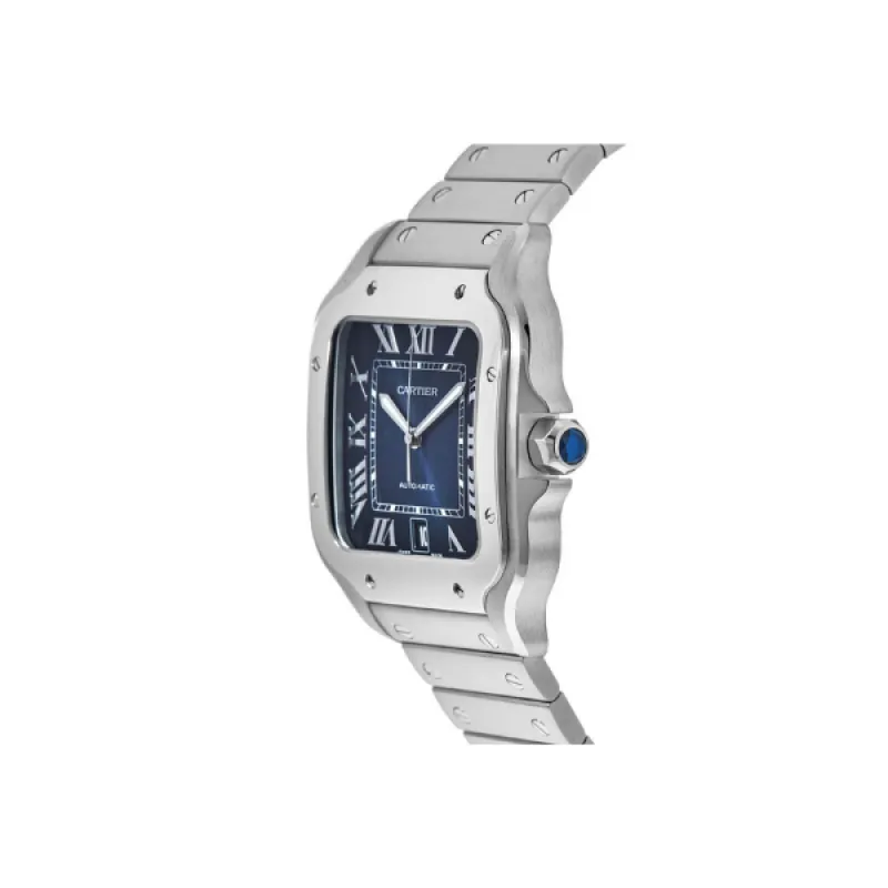 Pkstockx Cartier Santos De Cartier Large Blue Dial Stainless Steel Men's Watch WSSA0030