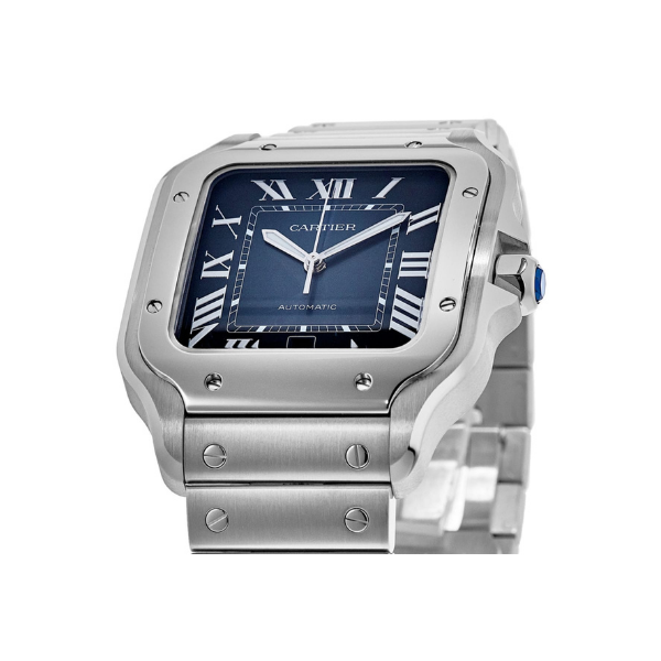 Pkstockx Cartier Santos De Cartier Large Blue Dial Stainless Steel Men's Watch WSSA0030