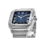 Pkstockx Cartier Santos De Cartier Large Blue Dial Stainless Steel Men's Watch WSSA0030