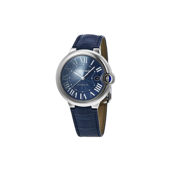 Pkstockx Cartier Ballon Bleu de Cartier Blue Dial Leather Strap Men's Watch WSBB0027