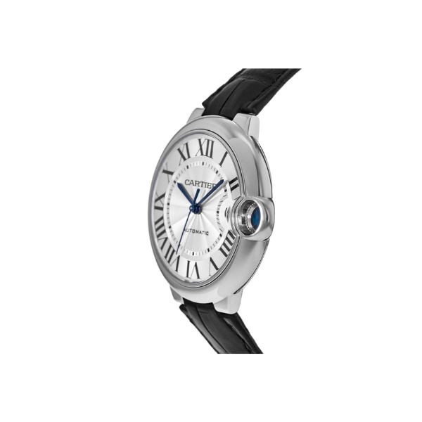 Pkstockx Cartier Ballon Bleu de Cartier Silver Dial Leather Strap Men's Watch WSBB0039