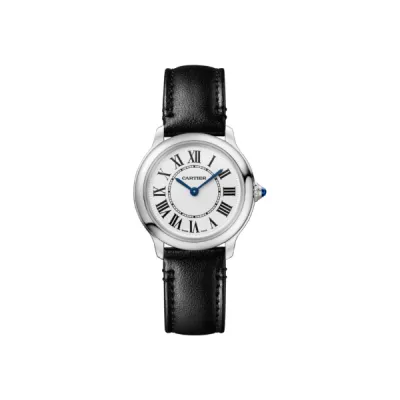 Pkstockx Cartier Ronde Must De Cartier Silver Dial Leather Strap Women's Watch WSRN0030 01