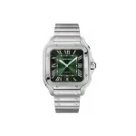 Pkstockx Cartier Santos De Cartier Automatic Green Dial Steel Men's Watch WSSA0062