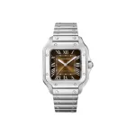 Pkstockx Cartier Santos De Cartier Automatic Medium Brown Dial Steel Women's Watch WSSA0065