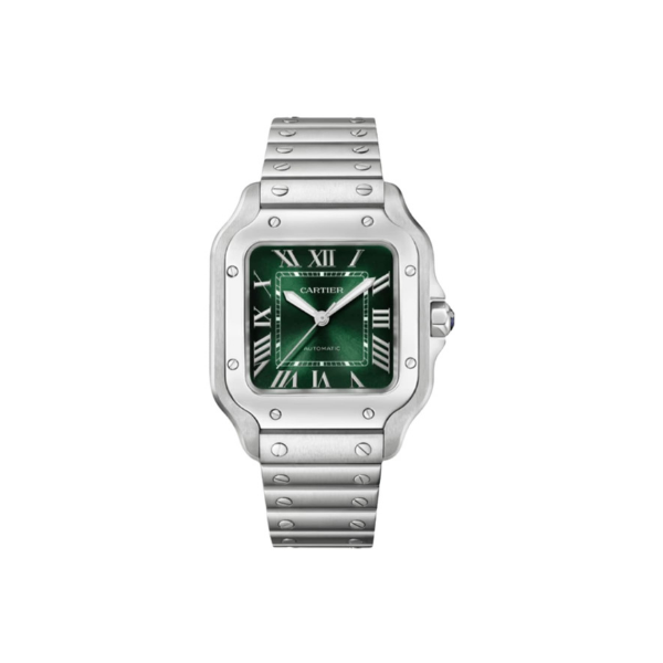 Pkstockx Cartier Santos De Cartier Medium Automatic Green Dial Steel Women's Watch WSSA0061