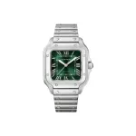 Pkstockx Cartier Santos De Cartier Medium Automatic Green Dial Steel Women's Watch WSSA0061