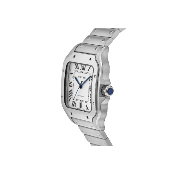 Pkstockx Cartier Santos De Cartier Silver Dial Stainless Steel Men's Watch WSSA0018