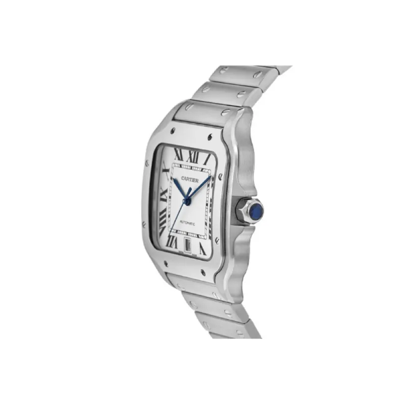 Pkstockx Cartier Santos De Cartier Silver Dial Stainless Steel Men's Watch WSSA0018