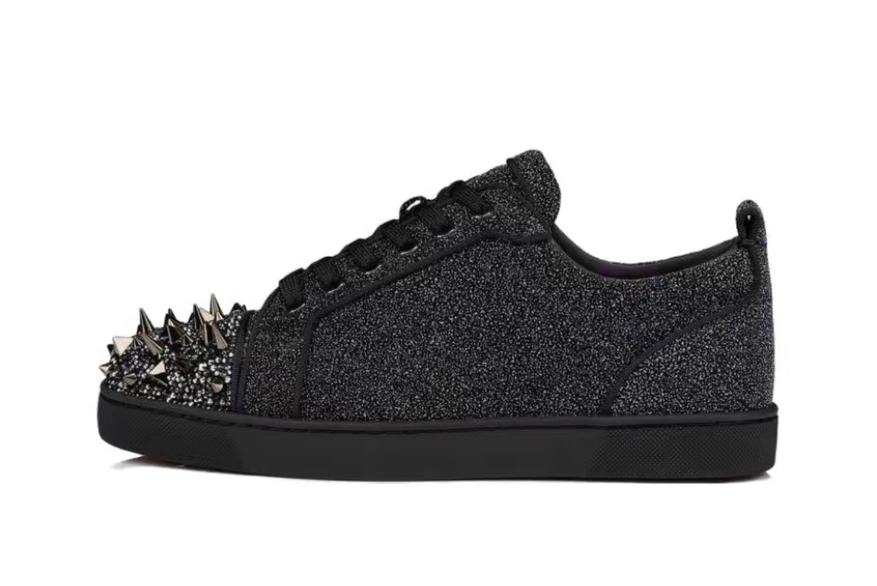 Christian Louboutin Louis Junior P Pik Pik Strass Sneakers Black