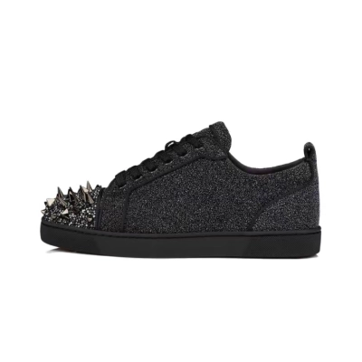 Christian Louboutin  Louis Junior P Pik Pik Strass Sneakers Black 01