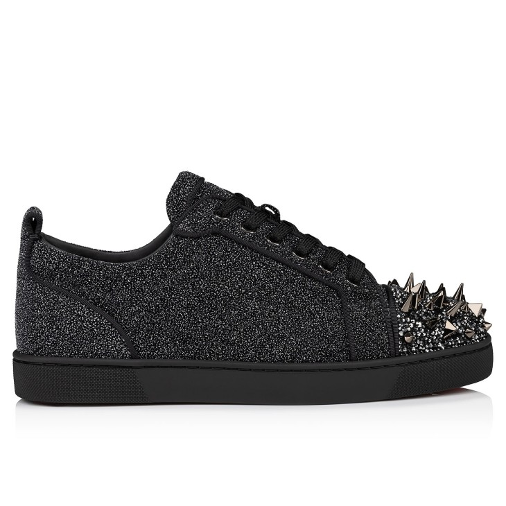Christian Louboutin Louis Junior P Pik Pik Strass Sneakers Black