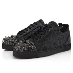 Christian Louboutin  Louis Junior P Pik Pik Strass Sneakers Black