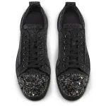 Christian Louboutin  Louis Junior P Pik Pik Strass Sneakers Black