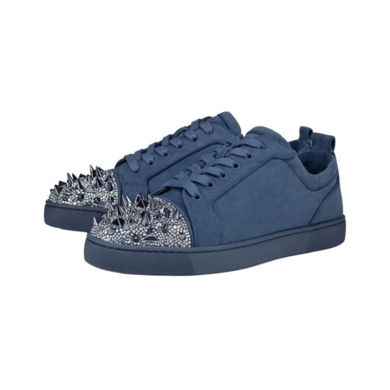 Christian Louboutin  Louis Junior P Pik Pik Strass Sneakers Blue