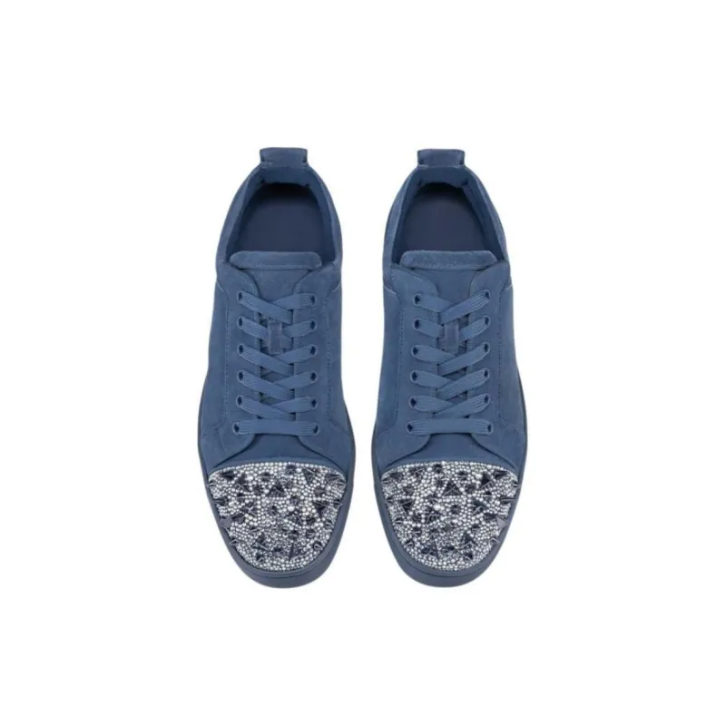Christian Louboutin  Louis Junior P Pik Pik Strass Sneakers Blue