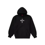 Supreme Cross Box Logo Hooded Sweatshirt Black