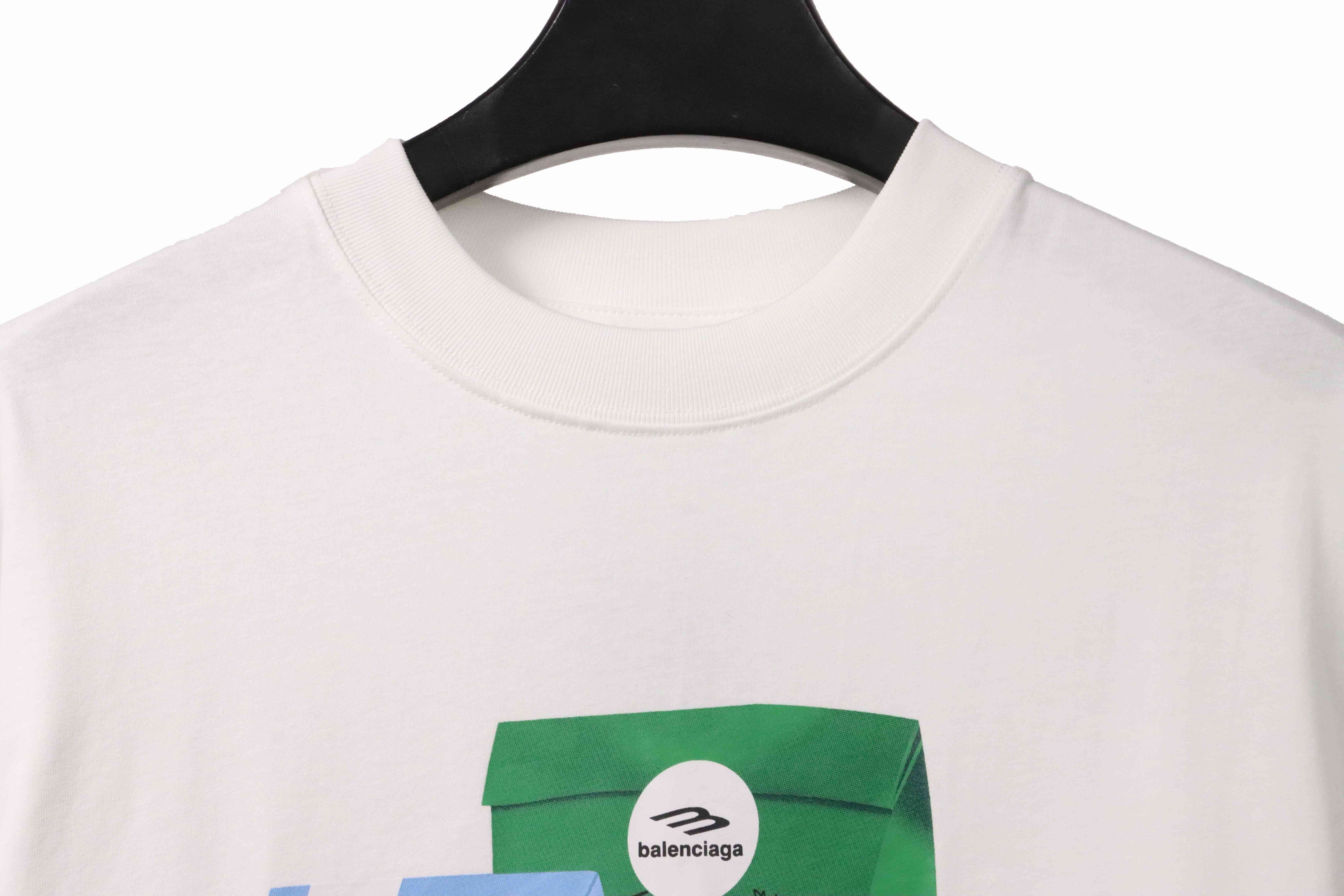 Balenciaga Eco-friendly Paper Bag Printed Short Sleeve White