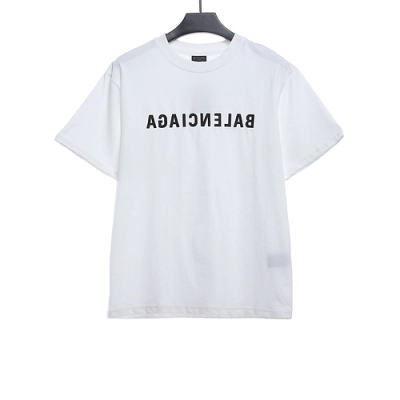 Balenciaga embroidered letters distressed short-sleeve white 01