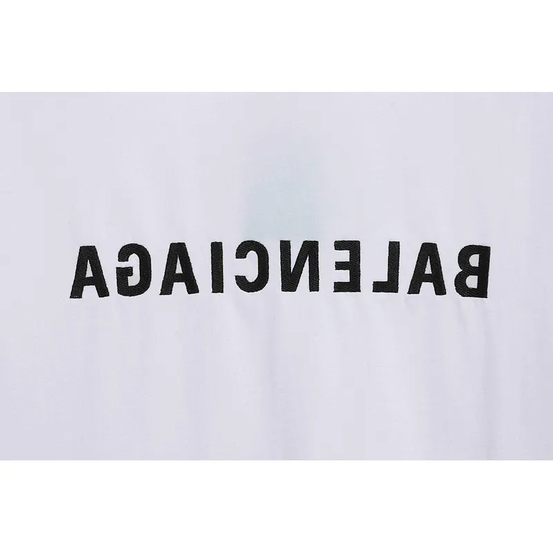 Balenciaga embroidered letters distressed short-sleeve white