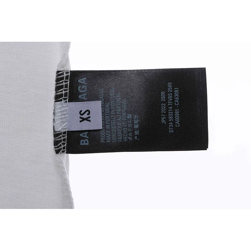 Balenciaga embroidered letters distressed short-sleeve white