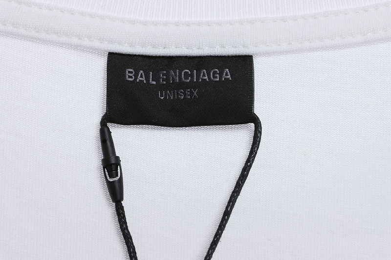 Balenciaga embroidered letters distressed short-sleeve white