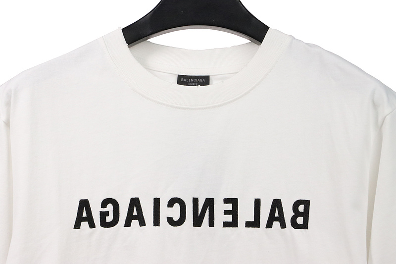 Balenciaga embroidered letters distressed short sleeves