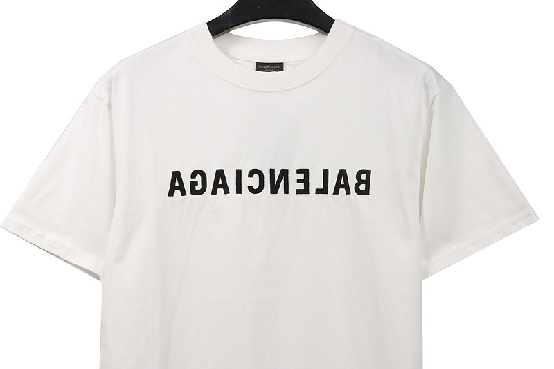 Balenciaga embroidered letters distressed short sleeves