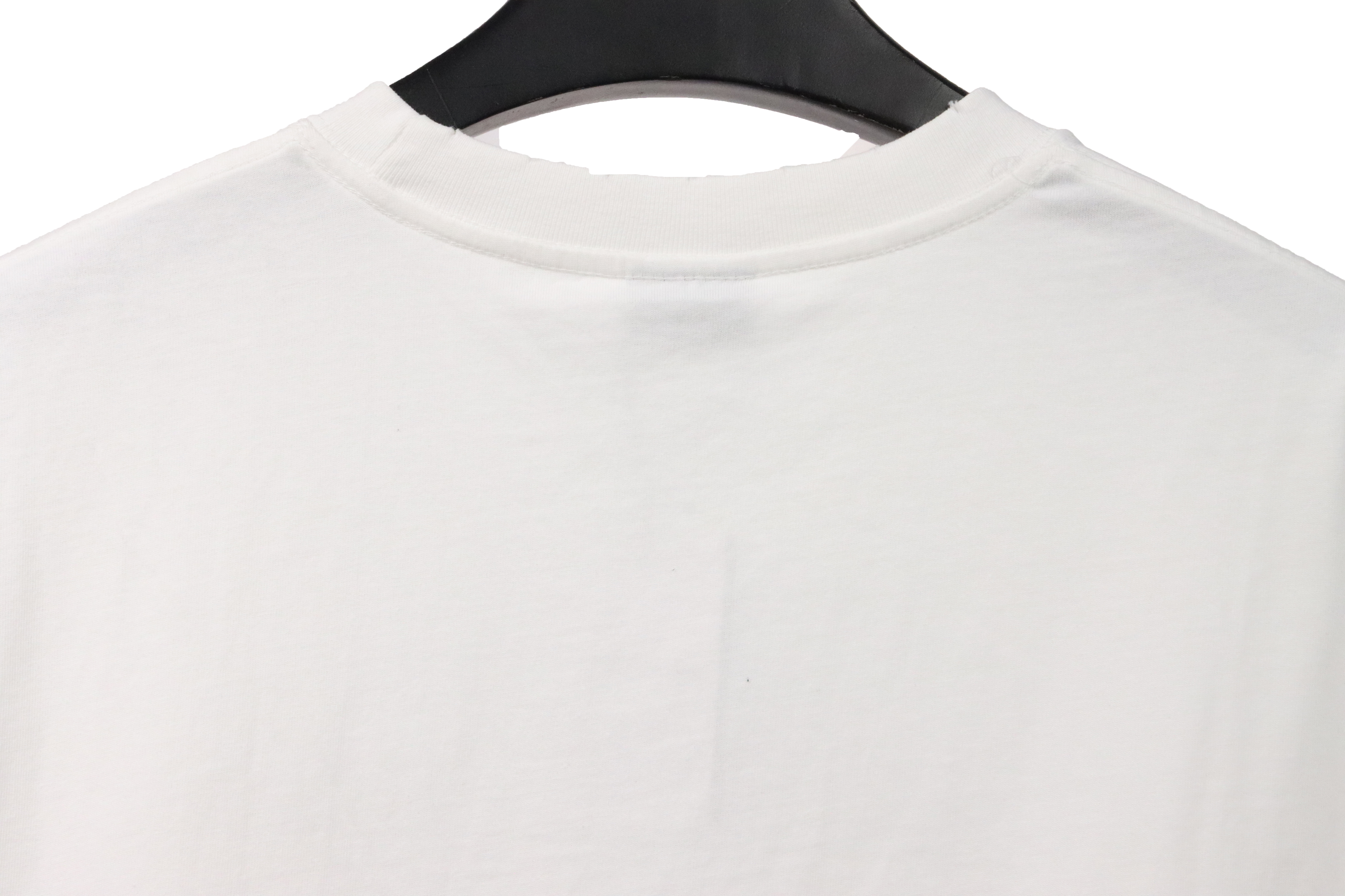Balenciaga embroidered letters distressed short sleeves