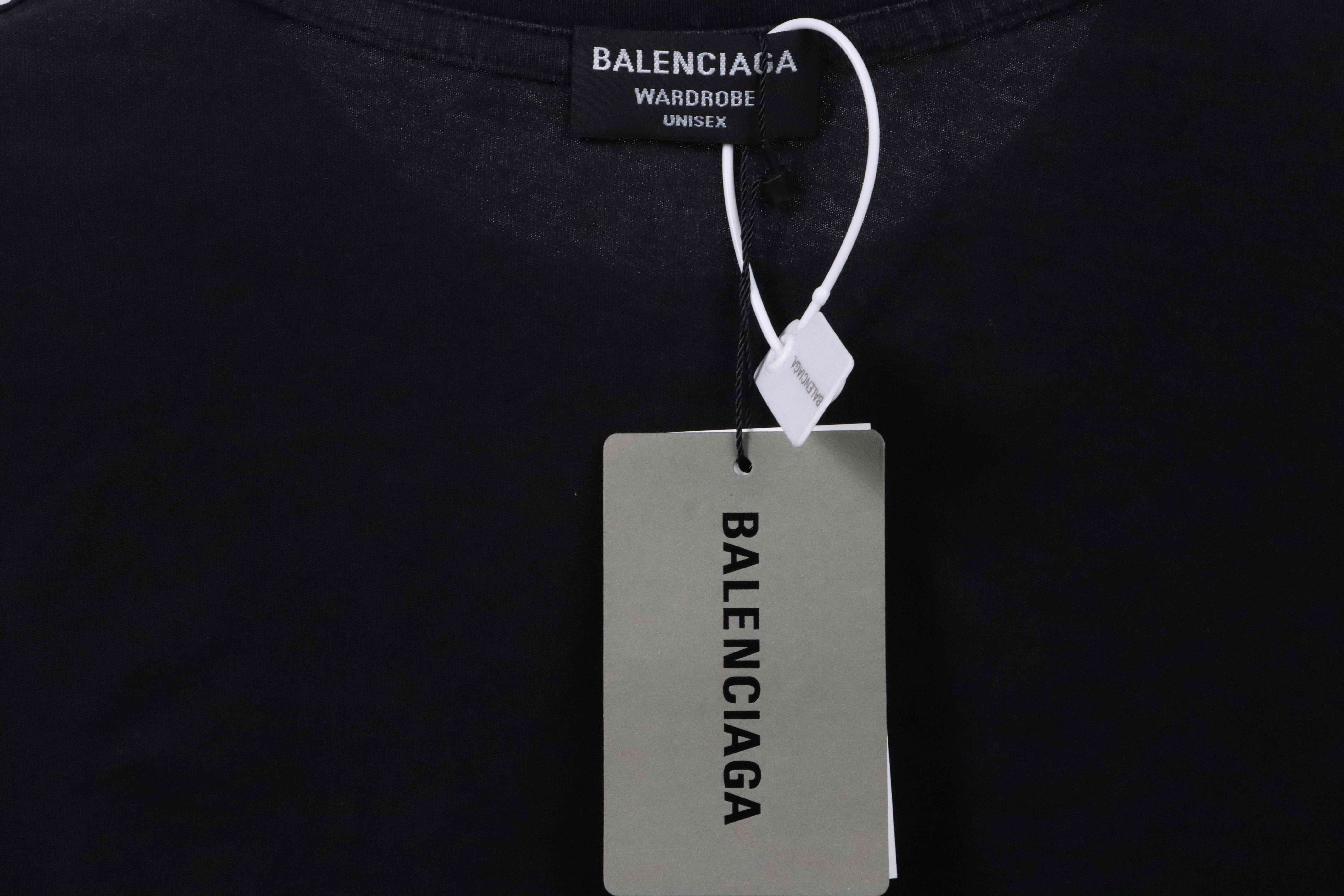 Balenciaga flame letter short sleeve