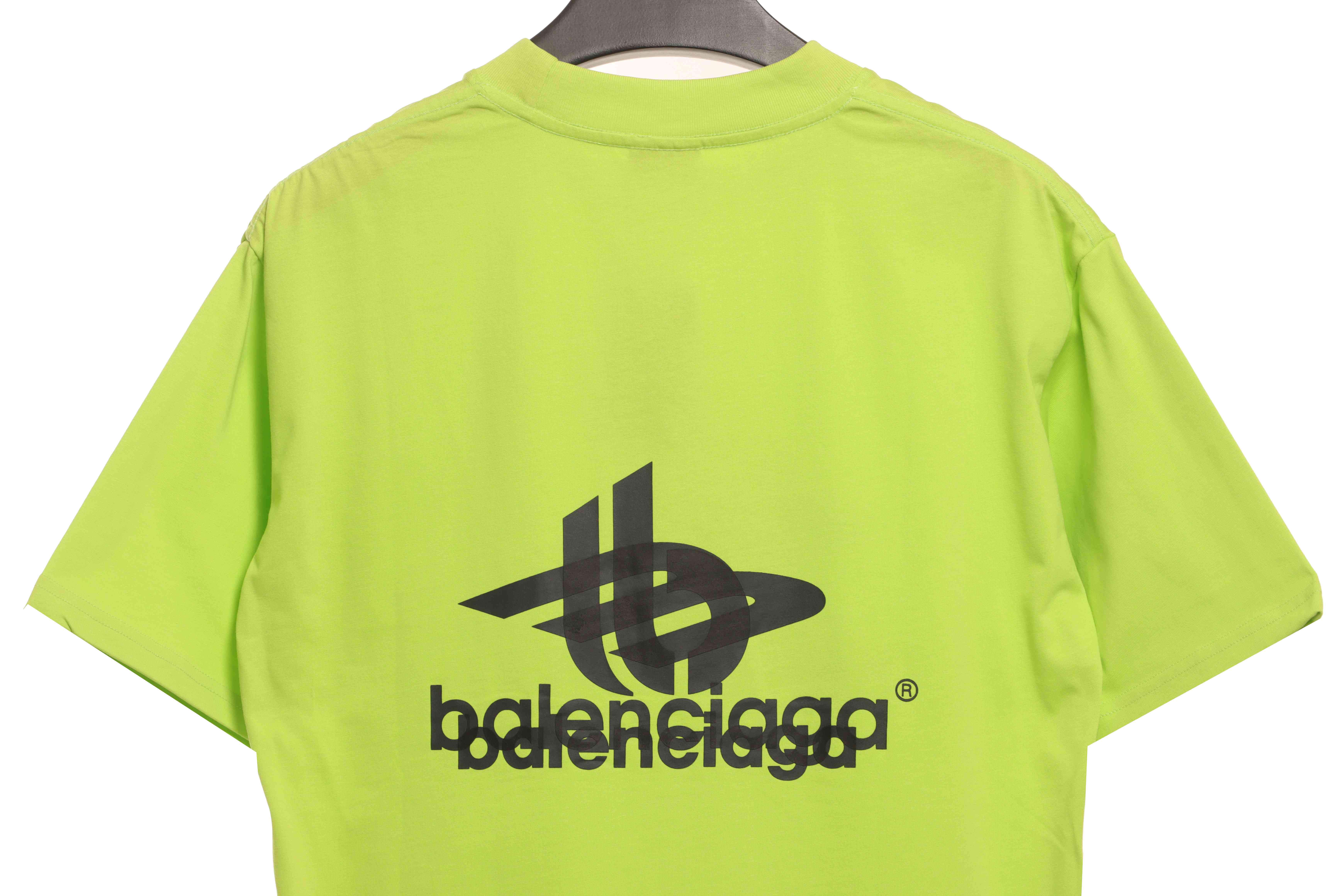 Balenciaga Overlapping LOGO Short Sleeve Green