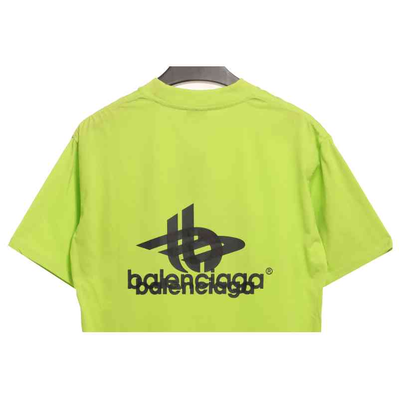 Balenciaga Overlapping LOGO Short Sleeve Green