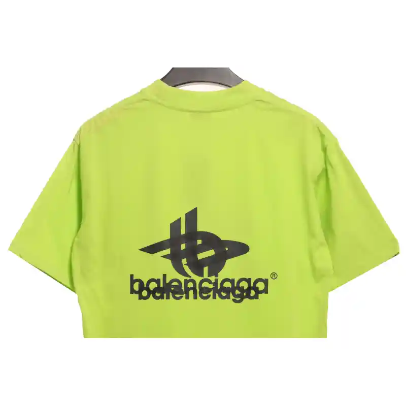 Balenciaga Overlapping LOGO Short Sleeve Green