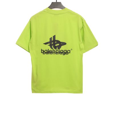 Balenciaga Overlapping LOGO Short Sleeve Green 01